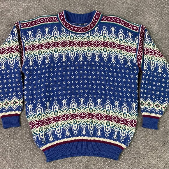 Dale of Norway Other - Dale of Norway Sweater Men's Medium Blue Wool Fair Isle Nordic Crew Neck Ski